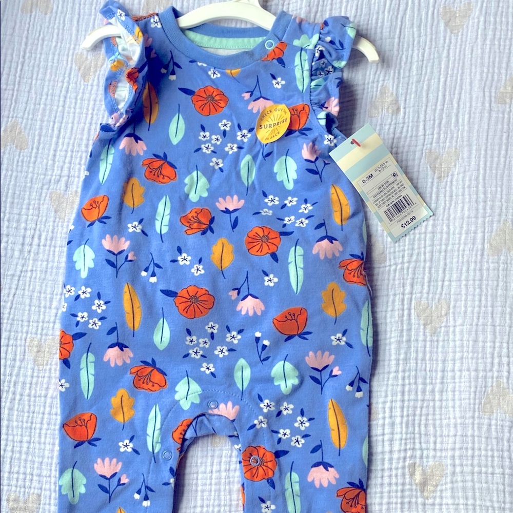 Cute floral jumpsuit with tutu 0-3m